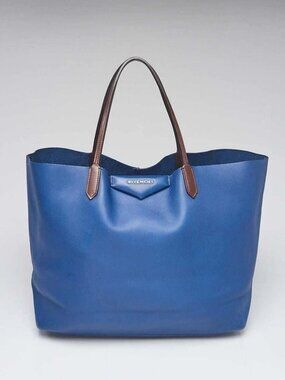 Givenchy Blue/Brown Leather Antigona Large Tote Bag